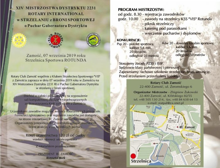 Zaproszenie na strzelanie RC Zamość 2019